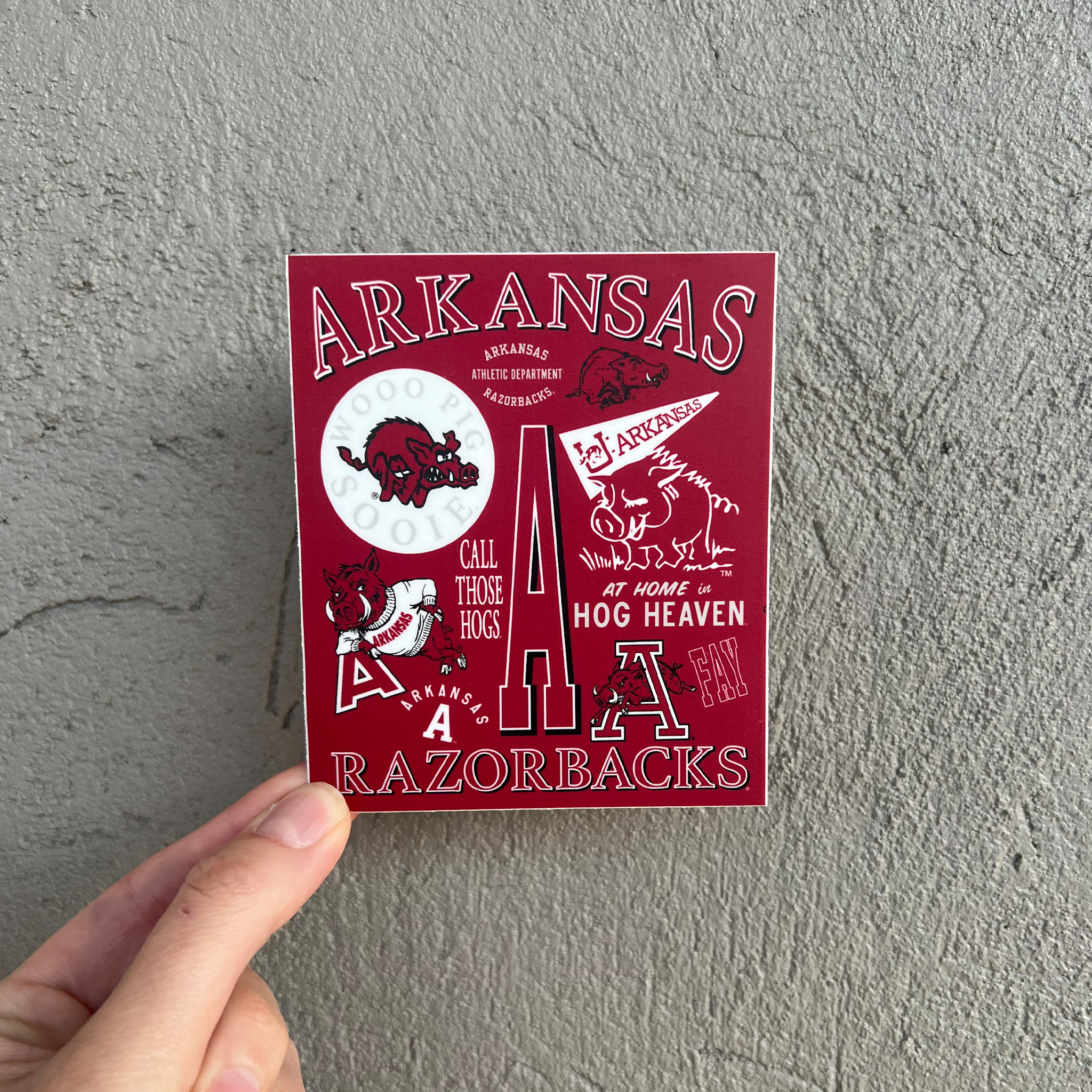 Arkansas Razorback Collage Sticker